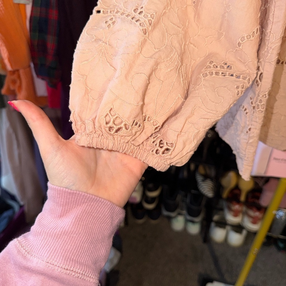 Primark Blush Pink Lade ruffle atop size xs - Picture 4 of 6